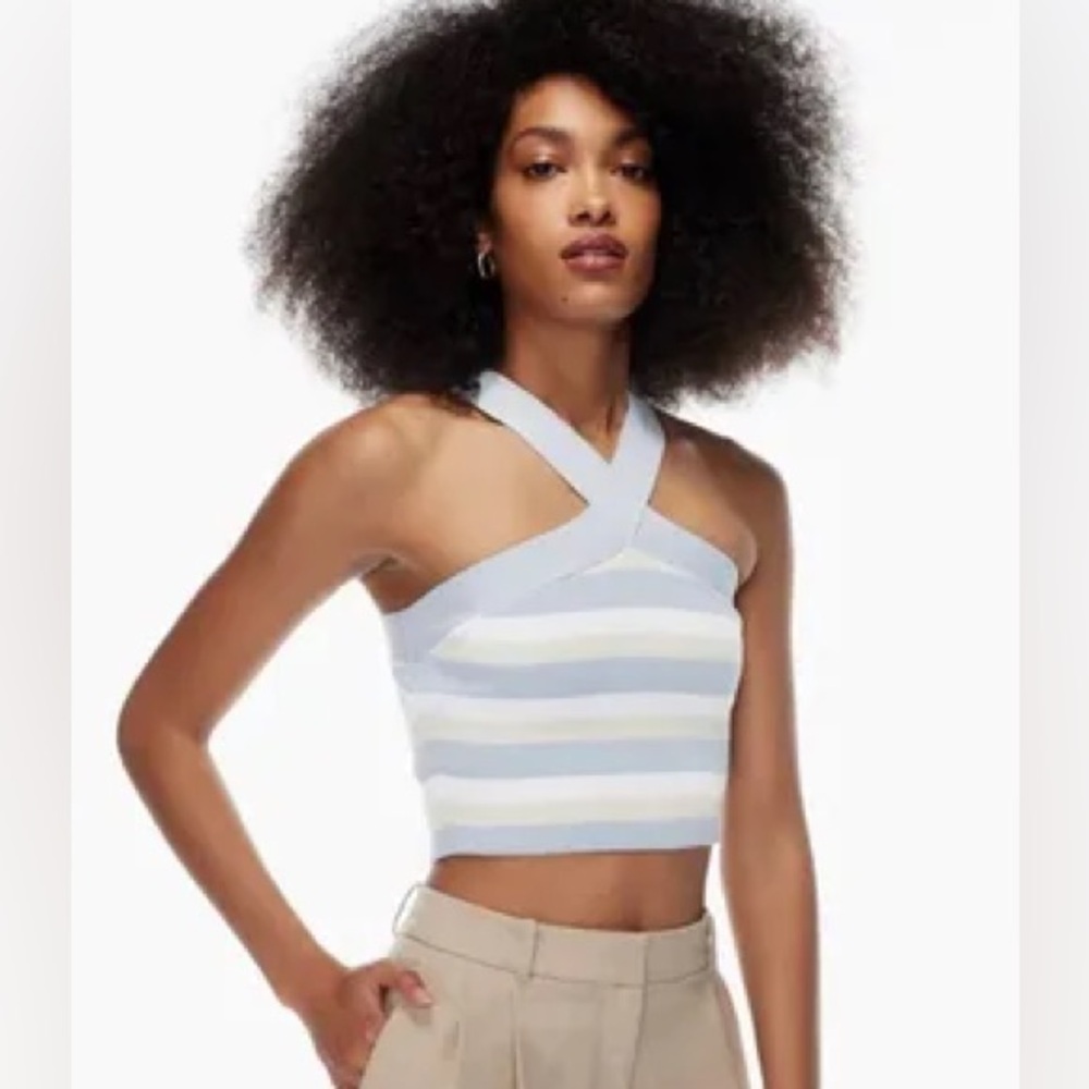 Aritzia Babaton Sculpt Knit Criss Cross Cropped Tank